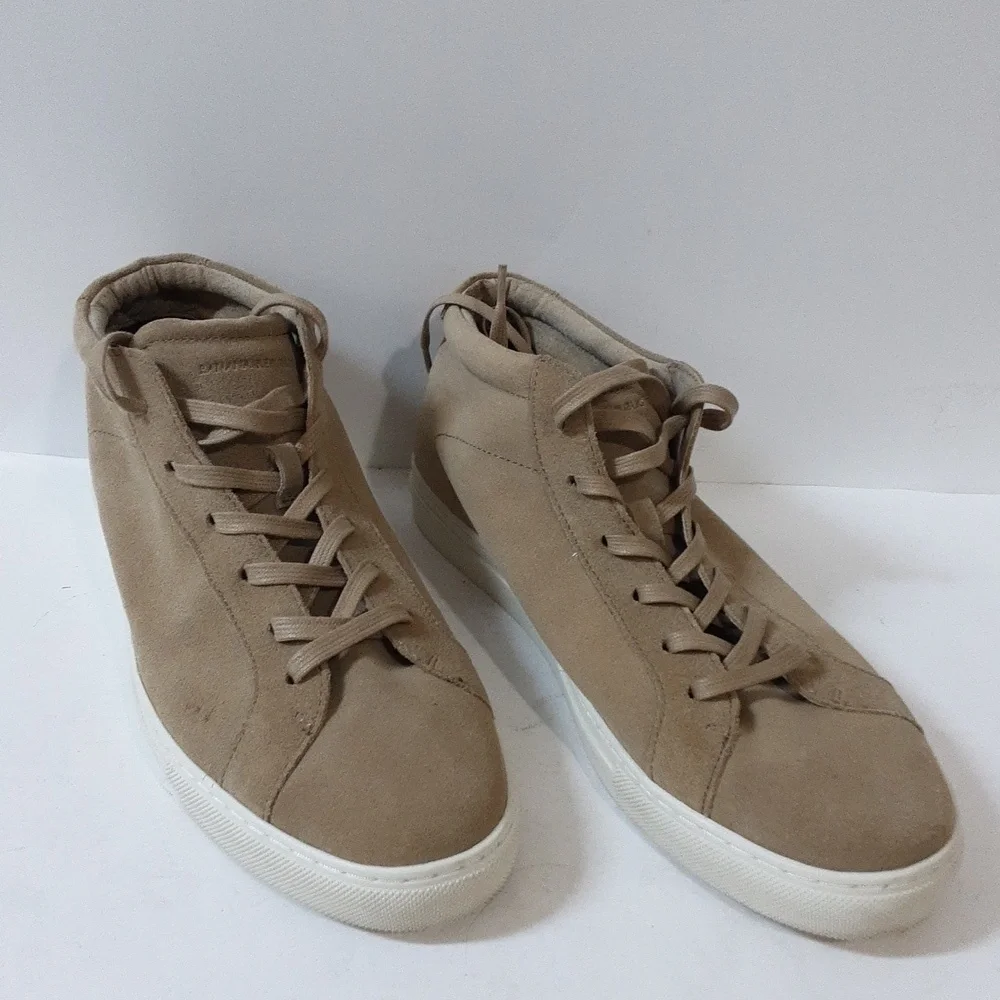 J crew Suede ankle sneakers boots tan men 11.5M lace up casual office Y2K retro